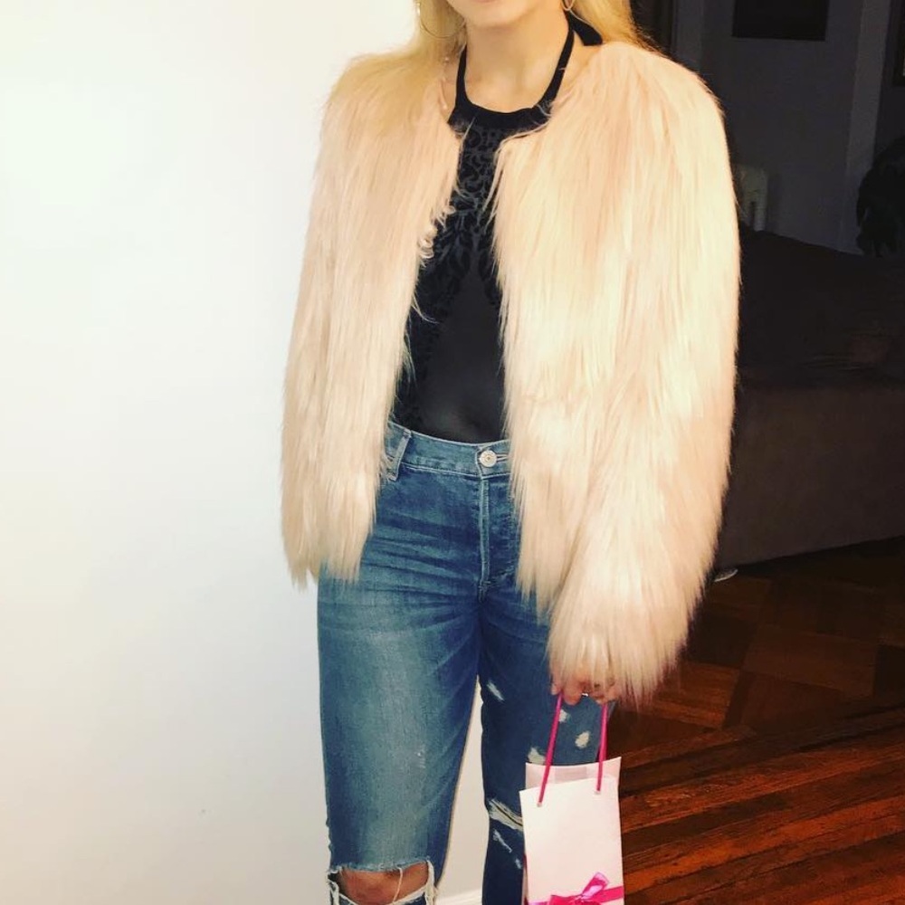 Pink shag jacket